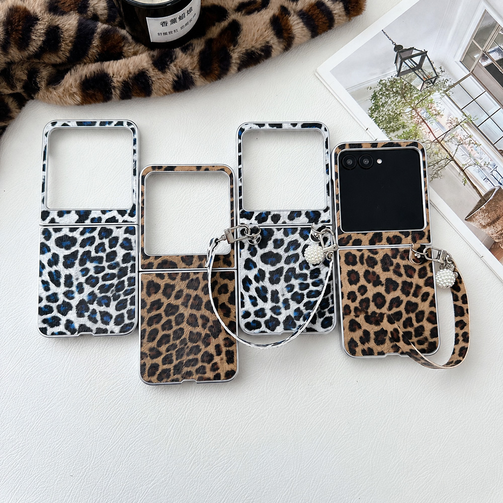 Phone Accessories Case - Funda plegable con estampado de leopardo