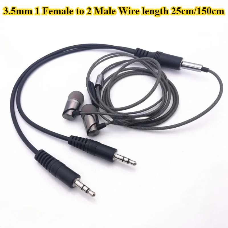 Earphone Splitter Jack - 2/5 Piezas/lote, Cable Adaptador Divisor de