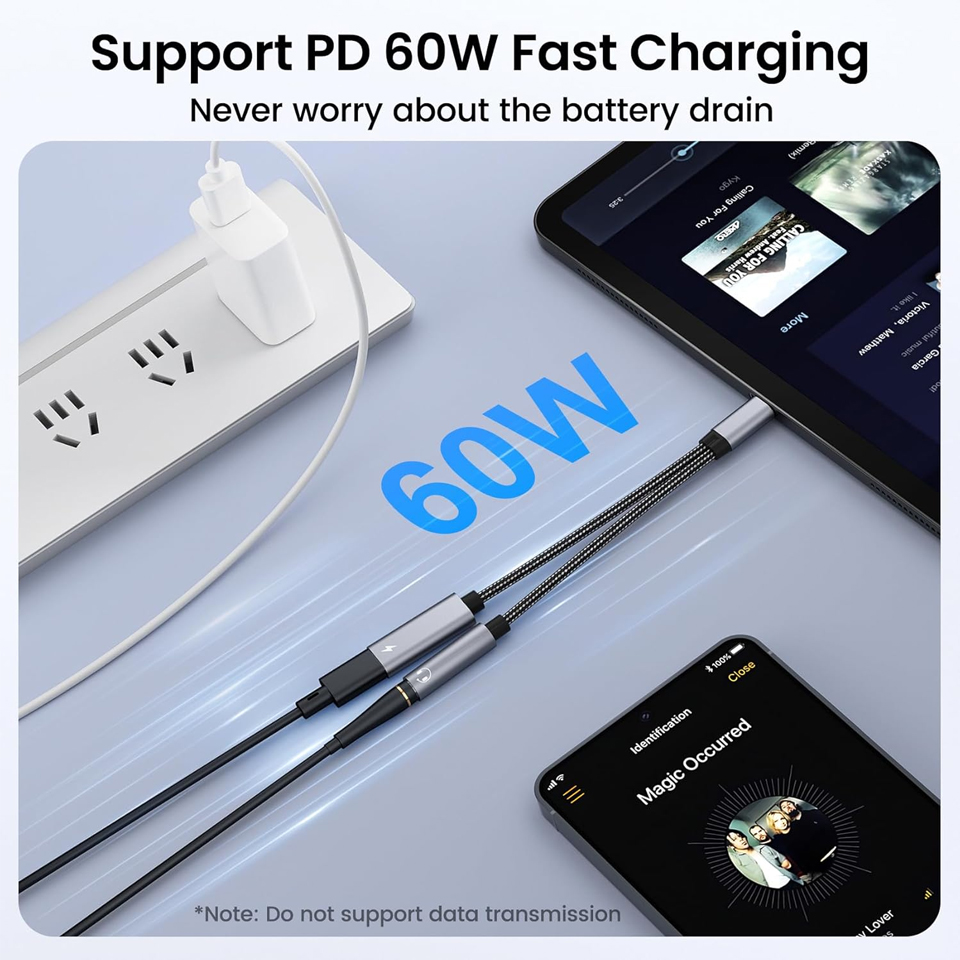 USB-C OTG con carga tipo C OTG - Earphone Splitter Jack reseña y precio